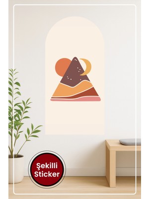 KOSS Dijital Oval Şekilli Bohem Tarzı Minimal Geometrik Desenli Dekoratif Duvar Sticker Ev Ofis Salon