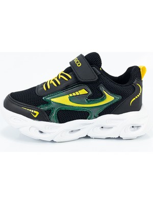 Wisco Çocuk Erkek Siyah Ortopedik Işıklı Bantlı Spor Ayakkabı
