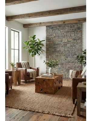 Natura El Dokuma Jüt Bohem Tarz Otantik Salon Oturma Odası Koridor Yatak Odası Natural Halı 00022A