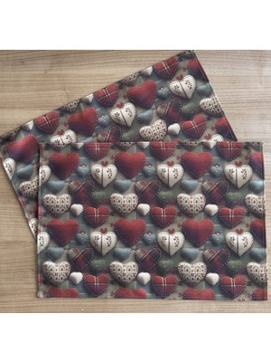 Stelo de Maro Sweetheart 3D Efektli Kalp Desenli Amerikan Servis/supla 2'li Set