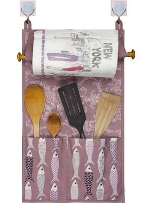 Epilons Çok Amaçlı Ahşap Kulplu Mutfak Peçete Askılığı ve Kaşıklık