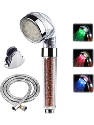 Epilons Tasarruflu Boncuklu Ledli Duş Başlık Seti Pil Veya Elektrik Gerekmez Kinetik Enerjili