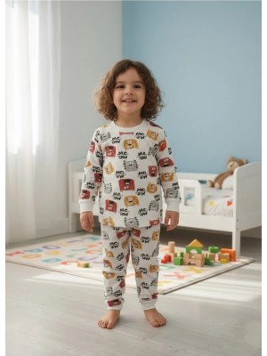 ruhaay Çocuk Pamuk Baskılı Alt Üstü Takım 1-3 Yaş