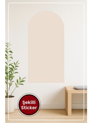 KOSS Dijital Oval Şekilli Bohem Tarzı Kıyı Kreması Krem Renk Dekoratif Duvar Sticker Ev Ofis Salon Hol