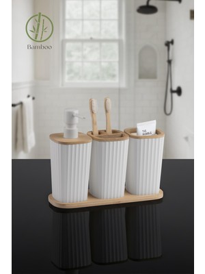 Okyanus Home Safir Bambu 3'lü Set Beyaz