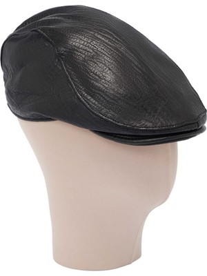 Tergan Four Season Tergan Siyah Hakiki Deri Erkek Şapka - S1SPK0330005-Q4O