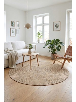 Natura El Dokuma Jüt Bohem Tarz Otantik Salon Oturma Odası Koridor Yatak Odası Natural Halı 00008A