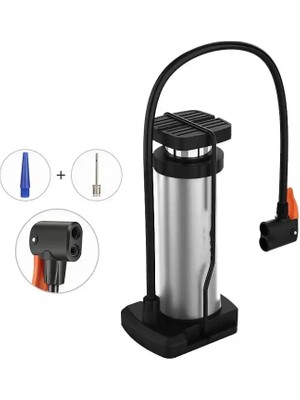 Magicool Yüksek Basınçlı Alüminyum Gümüş Renk Top Bisiklet Taşınabilir Hava Ayak Pompası