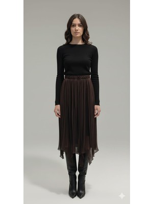 Salome Butik Batik Desenli I Beli Lastikli Şifon Etek