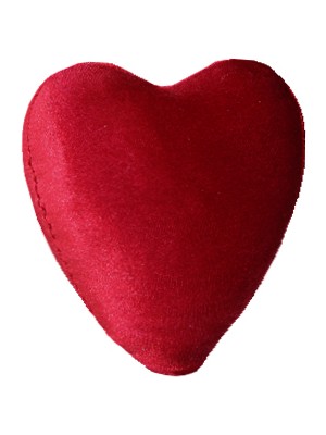 Dekorsende Lüks Kadife Dokulu Kalp  Kırmızı 18 cm