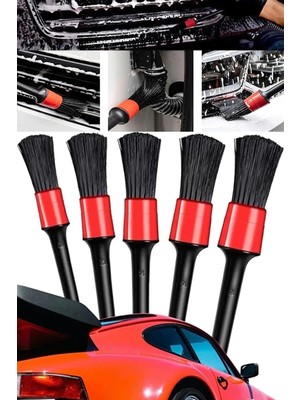 Gampus Araba Oto Araç Detaylı Temizlik Fırça Seti 5'li Oto Araba Yıkama Klima Temizleme Fırça Takımı