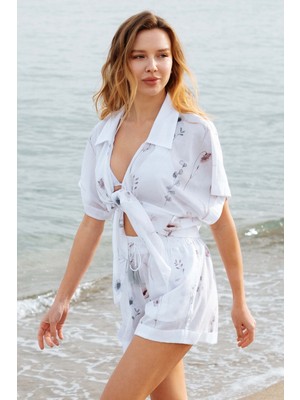 Jojomia Amor Bel Bağlamalı Crop Gömlek