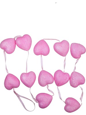 Dekorsende Kalp Figürleri Simli 12 Li Asılabilir Pembe 170 cm