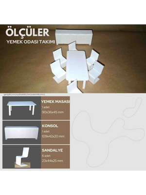 Home 1/20 Ölçek Maket Diorama Mimari Iç Mimari Yemek Odası Mobilya Seti
