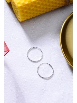 925 Ayar Gümüş Halka Küpe 1,2 mm - 18 mm