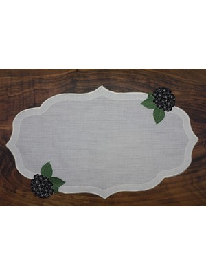 Nakışkonsept Ortanca Desenli Runner ve 6 Lı Kokteyl Peçete Takım