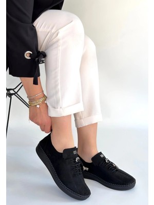 isiltikidsmoda Warte Siyah Süet Bağcıklı Spor Ayakkabı