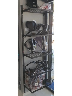 Md Vitrin Dekorasyon Duvara Monte Geçmeli Raf Tel Raf 5 Raflı 30X90X200 cm
