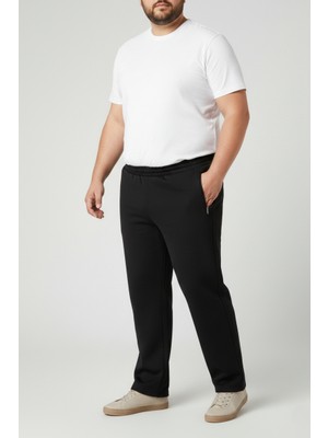 Balkonda Erkek Eşofman Altı 3 Iplik Battal Boy Büyük Beden Esnek Boru Paça