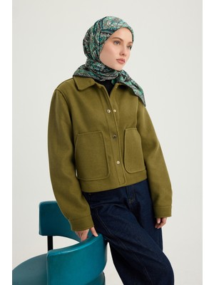 Schaless Ebedi Saraylar - Zümrüt - Vierra Desenli Viskon Eşarp - 90X90 cm