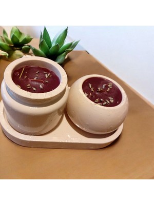 Celestia Dekoratif Lavanta  Kokulu Mum Set