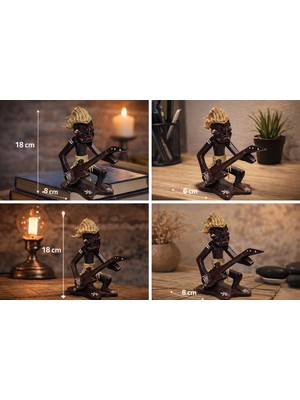 Basel Maison Ahşap Primitive Oturan Gitarcı