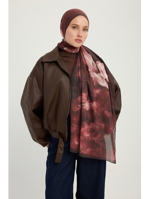 Schaless Zamansız Hayal - Bordo - Efilia Desenli Şal - 70X190 cm