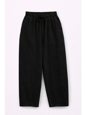 Mixray 4573 Kadın Önü Çımalı Gabardin Şalvar Pantolon Siyah