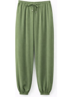 Mixray 4791 Kadın Pileli Jogger Pantolon Haki