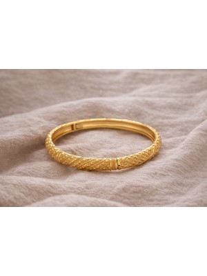 Stainless Stell 24K Altın Kaplama Şık Kelepçe Bileklik