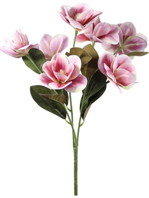 Dekorsende Yapay Manolya Demeti Islak Dokulu Pembe 45 cm