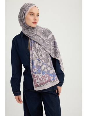 Schaless Sonsuz Aşk - Lila - Efilia Desenli Şal - 70X190 cm