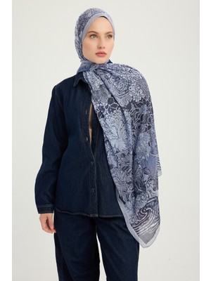 Schaless Sessiz Mevsimler - Mor - Efilia Desenli Şal - 70X190 cm