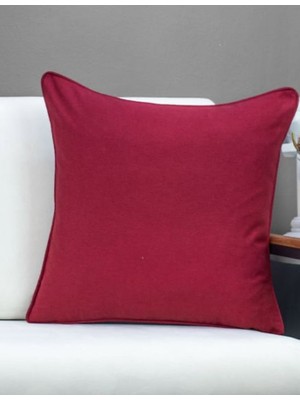 Gercella Keten 43X43 Kırlent Kılıfı 2'likırmızı Rengi Fermuarlı Evtex