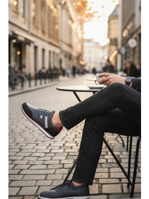 Enoch Erkek Arma Logolu Süet Detaylı Günlük Casual Spor Ayakkabı Sneaker