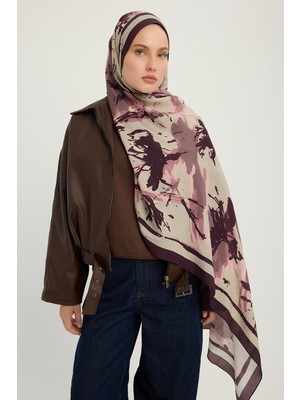 Schaless Özgür Fırçalar - Camel - Vierra Desenli Viskon Şal - 70X190 cm