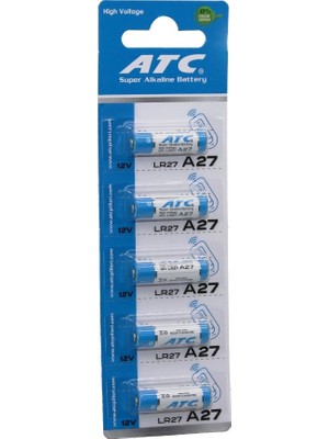 Go İthalat Atc Super Alkaline Battery A27 - 27A LR27 Araç - Oto Kumanda Pili 12V 5li Kart (5468)