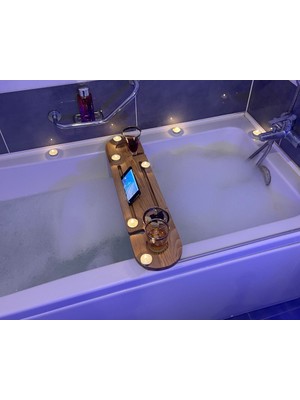 WoodHaus Masif Ahşap Küvet Tepsisi  – Küvet Üstü Banyo Keyfi Organizeri & Sehpası