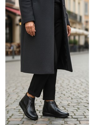 Ayakmod 311 Jel Taban Anatomik Fermuarlı Siyah Kadın Bot