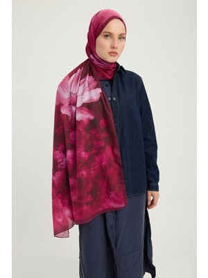 Schaless Zamansız Hayal - Pembe - Efilia Desenli Şal - 70X190 cm