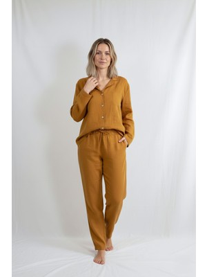 Jojomia Lona Kadın Keten Pijama Takımı