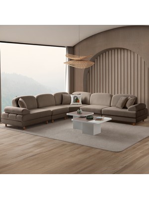 Eymense Aries Modüler Köşe Koltuk Takımı L Kahverengi