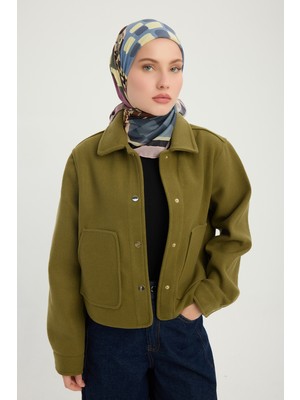 Schaless Pastel Yolculuk - Somon - Efilia Desenli Eşarp - 90X90 cm