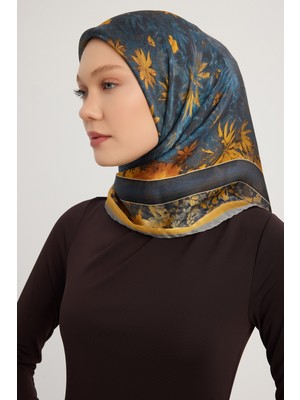 Schaless Gecenin Bahçesi - Gri - Aurora Desenli Janjan Eşarp - 90X90 cm