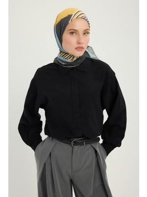 Schaless Gece ve Gündüz - Indigo - Efilia Desenli Eşarp - 90X90 cm