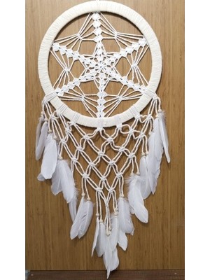 Nexgen Yıldız Motifli Ekru Renk Büyük Boy Düş Kapanı Duvar Dekoru MCHD-RSETT34