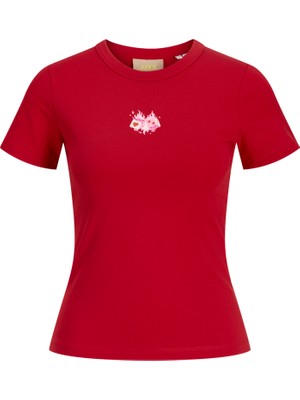 Jack & Jones Kadin Kisa Kol Baskili Tisört - Gigi