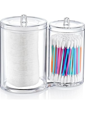 Storemax Makyaj Pamuğu ve Kulak Çubuğu Organizeri - Saydam Ikili Makyaj Organizeri, Düzenleyici, Makyaj Malzemesi Depolama Kutusu