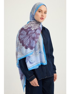 Schaless Mercan Bahçesi - Lila - Efilia Desenli Şal - 70X190 cm