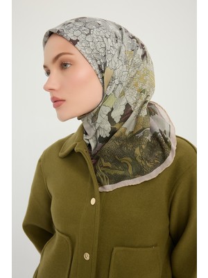 Schaless Sessiz Mevsimler - Vizon - Efilia Desenli Eşarp - 90X90 cm